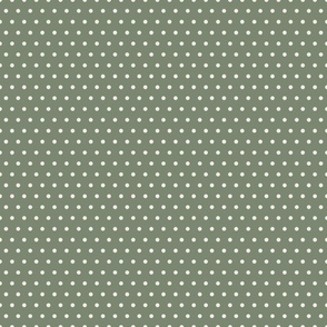 Spring Reverie Green and Cream Polka Dots 6 inch