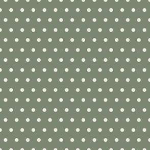 Spring Reverie Green and Cream Polka Dots 12 inch