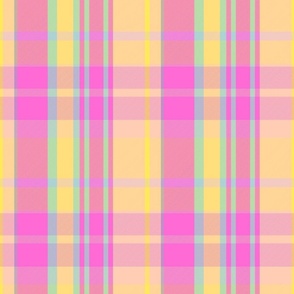 Conall Plaid Pattern - Peach, Pink, Yellow, Mint Green - Summer Tartan Collection