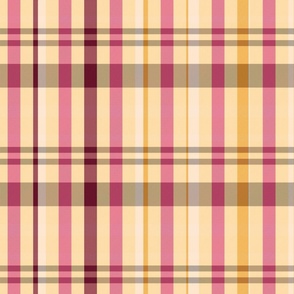 Catriona plaid pattern - Pink, Maroon, Yellow - Summer Tartan Collection