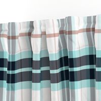 Ossian plaid pattern - Blue, Grey, White, Peach - Summer Tartan Collection