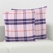 Ossian Plaid Pattern - Pink, Dark Purple, Peach - Summer Tartan Collection