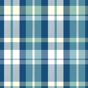 Aillith Plaid Pattern - Navy, White, Mint Green - Summer Tartan Collection