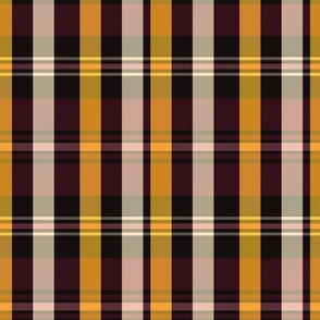 Artair Plaid Pattern - Plum, Orange, Pink, Black - Summer Tartan Collection