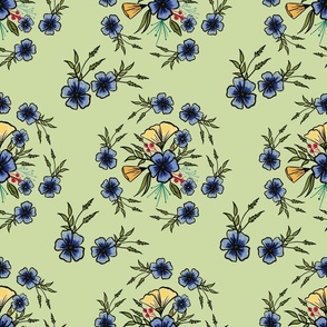 Wildflower Circular Floral All Over Print