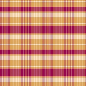 Calan Plaid Pattern - Golden Yellow and Magenta  - Summer Tartan Collection