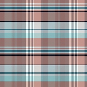 Iona Plaid Pattern - Light Pink, Grey, Blue - Summer Tartan Collection