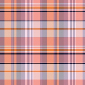 Iona plaid pattern - Orange, Pink, Purple- Summer Tartan Collection