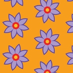 Purple Flower Pizazz on Orange