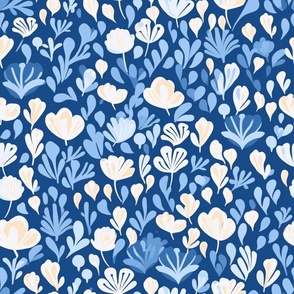 Whimsical Blue Flowers 