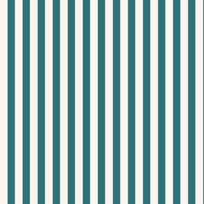 VINING IVY_Teal and Off White Basic even stripe 1/4"