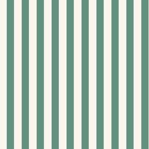 FELDSTAR_  Green and Off White Plain even stripe 1/4"