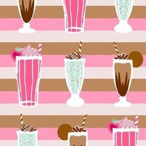 Sweet Valentine Neapolitan Milkshake Stripes, Pink, 6in