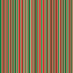 Medium - Vertical Barcode Stripes - Celadon - Kelly Green - Crimson Red 