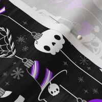 Pastel Goth Christmas Ornaments Gothic Mid Century Modern Purple Black Skull Plague Doctor Bat