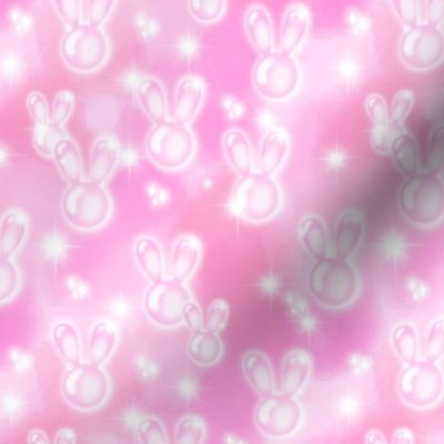 Easter Airbrush 90's Y2K Bunny Bubbles Pink