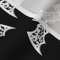 Pastel Goth Lace Bat Filigree Halloween Gothic Nature Spooky Alt Aesthetic Black and White 