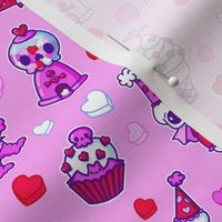 Pastel Goth Valentine's Day Kawaii Pink Clowns Carnival Circus Lovecore Kidcore Gumball Machine Plushie Teddy Bear
