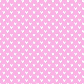 Sweet White Hearts on Barbie Pink