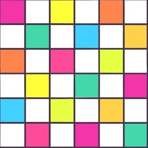 Rainbow Marker Doodle Squares - Medium Scale