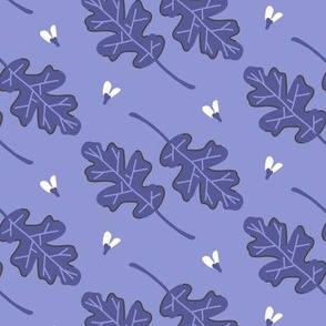 Happy Autumn Leaves with Floral Buds in purple