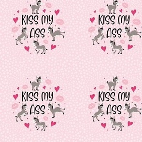 3" Circle Kiss My Ass Sarcastic Sweary Adult Humor for Iron on Patches Small Craft Projects