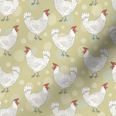 Shabby chic spotted hens