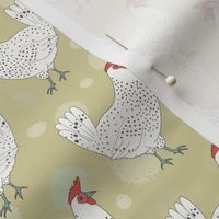 Shabby chic spotted hens