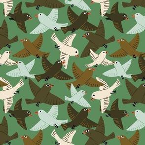 Flock Of Birds | on Spring Green 