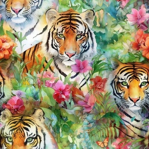 Watercolor Tigers
