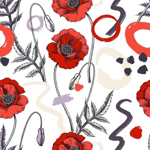 Abstract poppy pattern