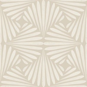 scallop fans ogee _ bone beige, creamy white _ art deco geometric