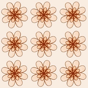 Flowers - 6x6 Squares - Orange