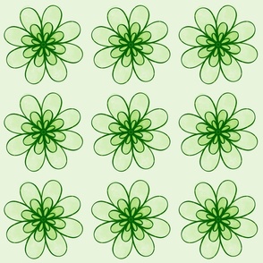 Flowers - 6x6 Squares - Lime Green