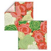 Chaotic Ranunculus Vintage Style - Trippy 70s Floral - Large Scale