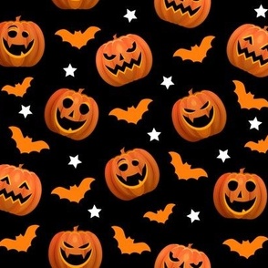 Jack O Lanterns and Bats (Medium)