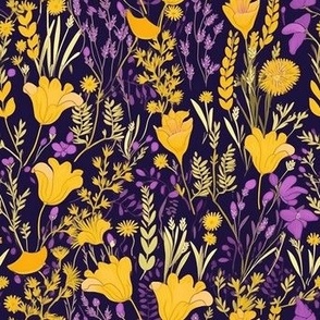 Wildflowers - Yellow and Purple