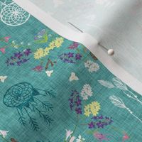 Wildflower dreams (teal linen) SML 