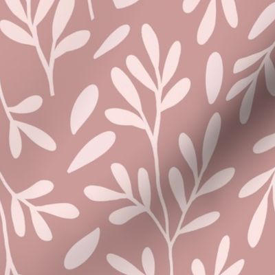 Jumbo Scale // Vintage Leaves on Carnation Pink