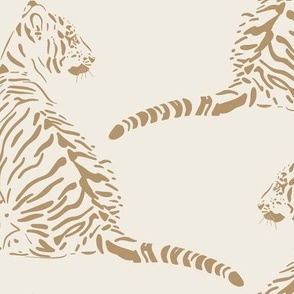 baby tiger _ creamy white, lion gold _ baby animal nursery