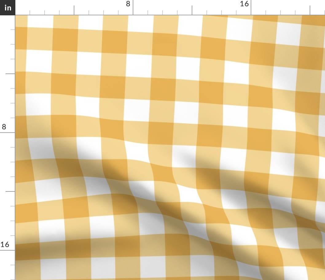 1.5" gingham checkers/yellow/medium