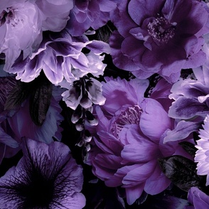 Floral Baroque Opulence Rich Purple Large Scale