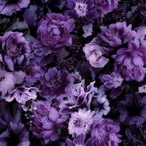Floral Baroque Opulence Rich Purple Medium Scale