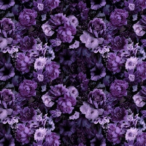 Floral Baroque Opulence Rich Purple Extra Small