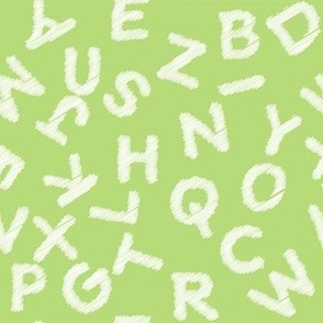 small lime green scattered abc , back to school by art for joy lesja saramakova gajdosikova design