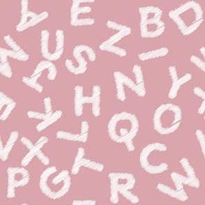 small dusty pink k scattered abc , back to school non directional alphabet by art for joy lesja saramakova gajdosikova design