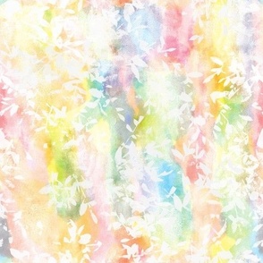 small abstract watercolor rainbow background with non directional foliage and flowers, fading effect  by art for joy lesja saramakova gajdosikova design