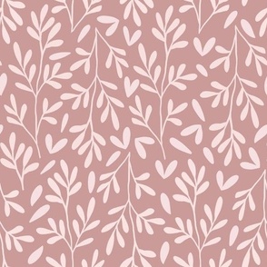 Large Scale // Vintage Leaves on Carnation Pink

