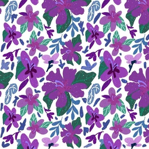 Purple Tropical Floral