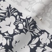 Medium - Sweet Minimalistic Floral Silhouette - White, Blue, Navy